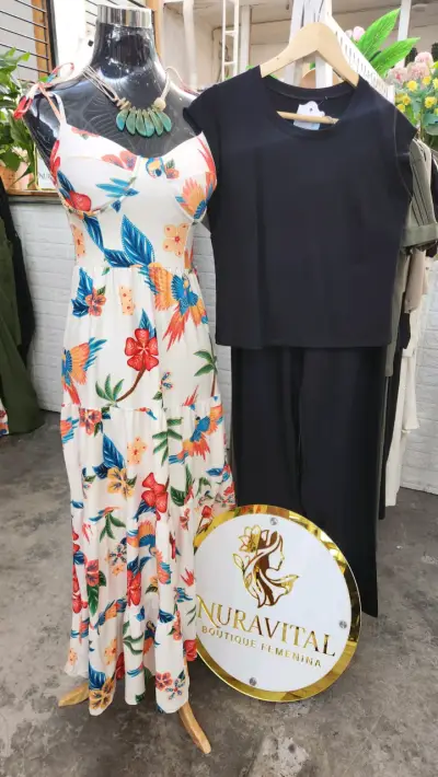 Vestido largo floral para mujer. Confección Brasil - miniatura 3