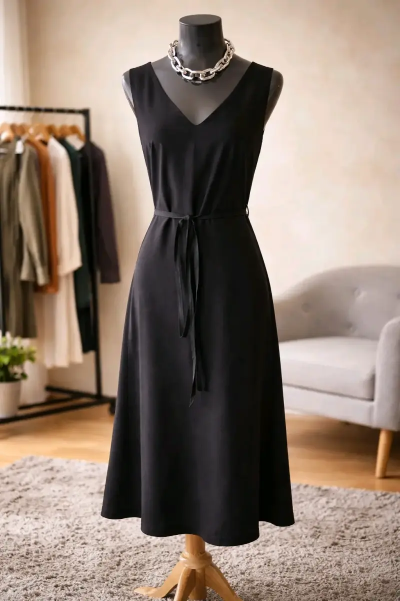 Vestido negro elegante. Confección Brasil - 2