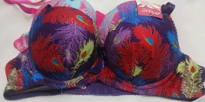 Sostenes estampados con diseño de plumas - miniatura 2