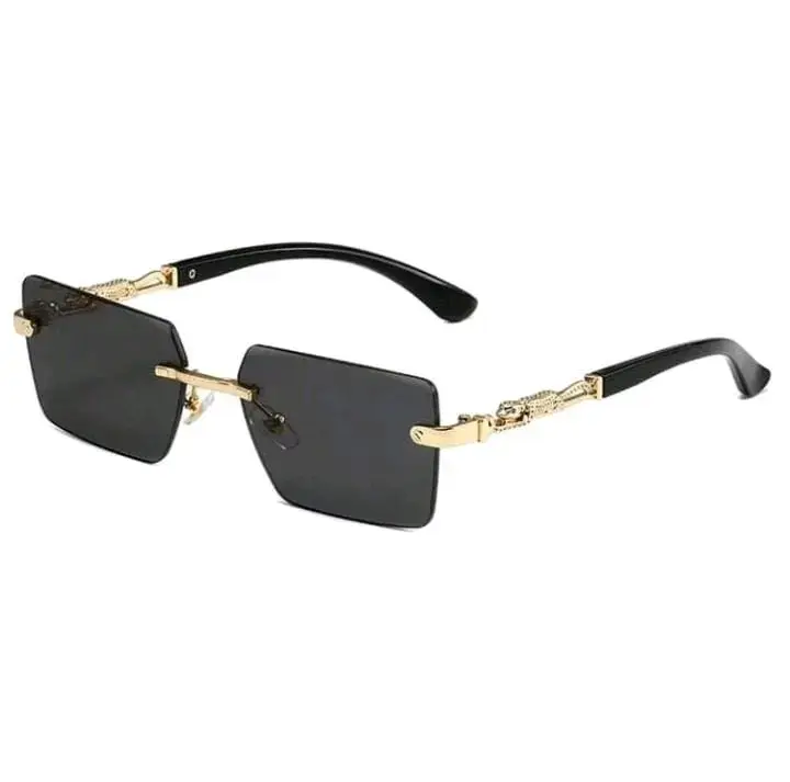 Gafas de Sol Rectangulares con Detalles Dorados - 2