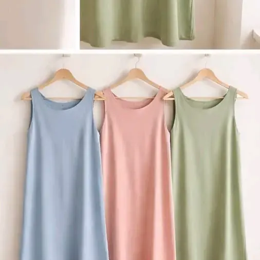 Vestido sin mangas verde claro con bolsillos - 3
