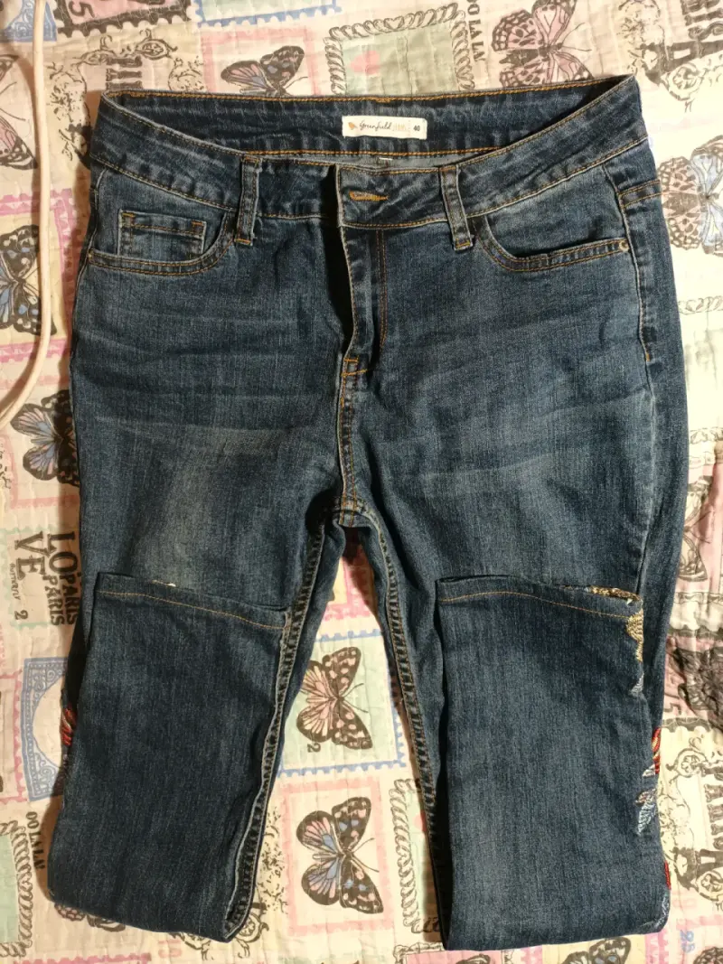 Jeans bordados Greenfield para mujer talla 40 - 1