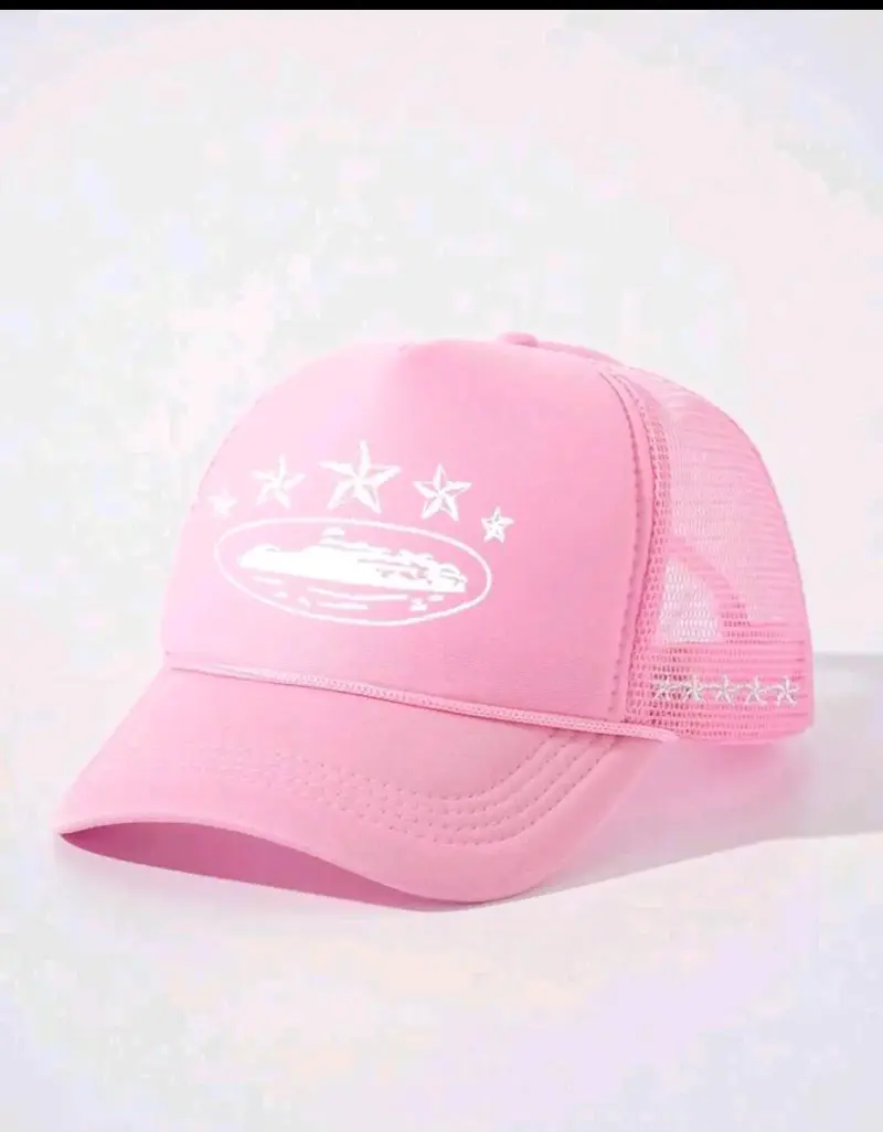 Gorra rosa con diseño de estrellas - 1