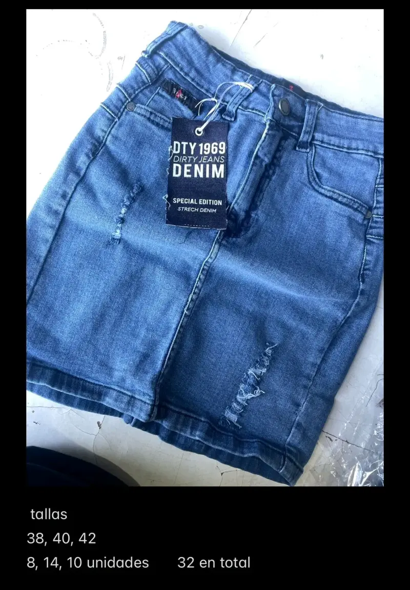Falda denim para mujer con diseño desgastado - 3