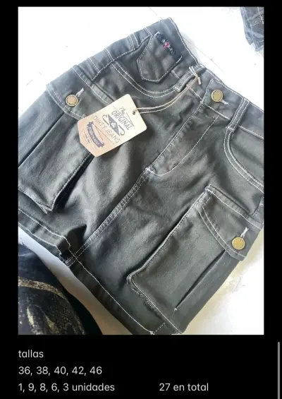 Falda denim para mujer con diseño desgastado - miniatura 4