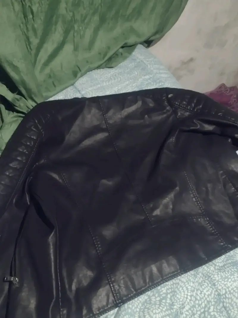 Chaqueta de cuero negra para hombre - 2
