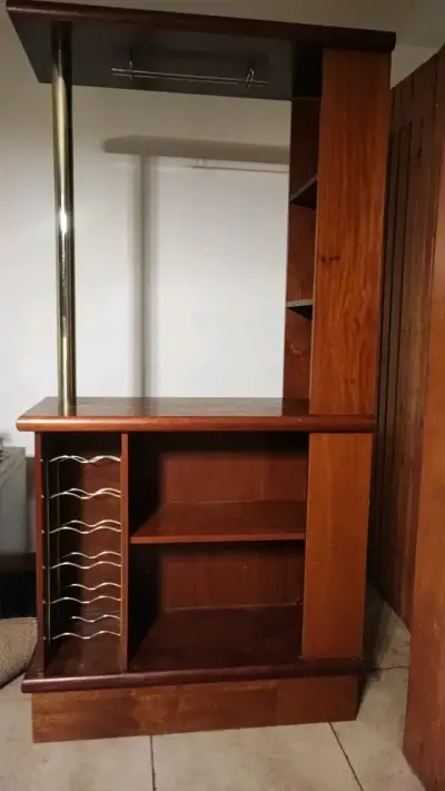 Barra de bar de madera con estante - miniatura 3