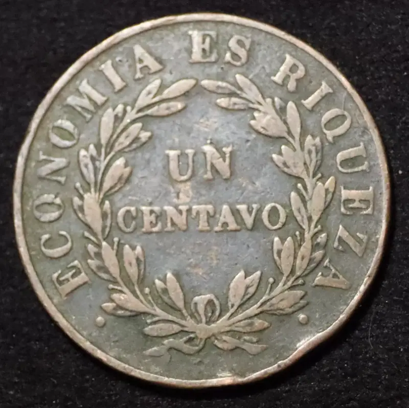 Moneda antigua de Chile 1851 un centavo - 2