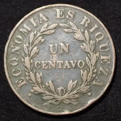 Moneda antigua de Chile 1851 un centavo - miniatura 2