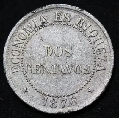 Moneda antigua de 2 centavos de 1876 - miniatura 1