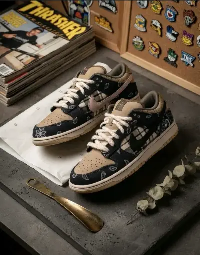 🔥 Nike SB Dunk Low Travis Scott Cactus Jack Origin - miniatura 3