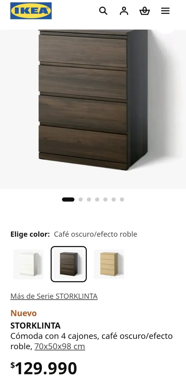 Cómoda IKEA 4 cajones café oscuro - 1