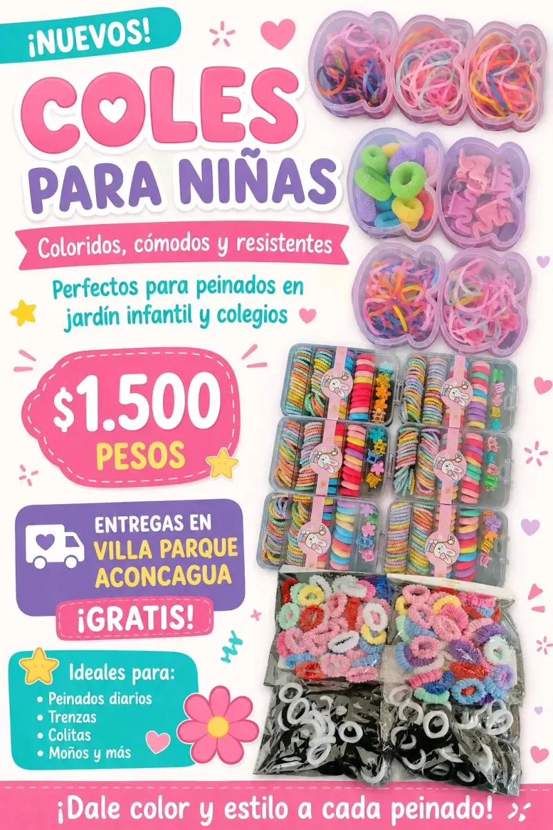 Set de coles coloridos para niñas
