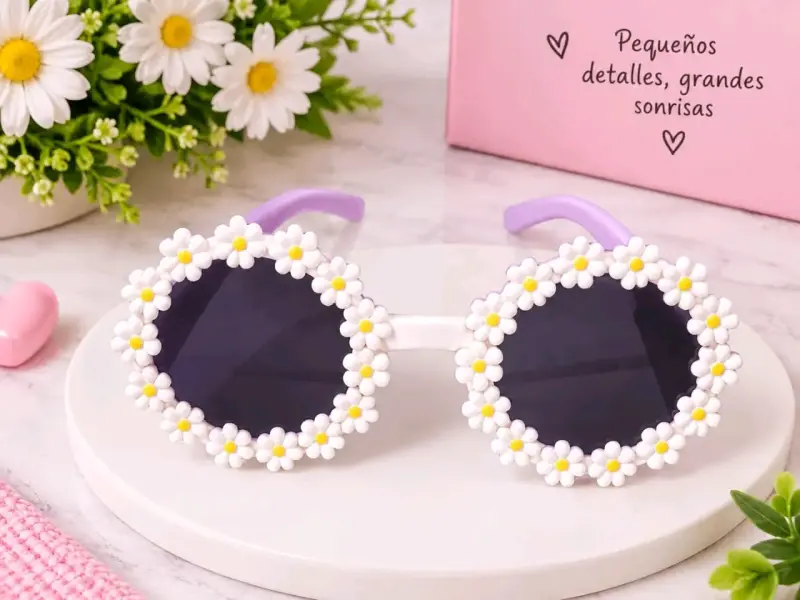Lentes de sol decorados con flores para niñas - 3