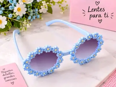 Lentes de sol decorados con flores para niñas - miniatura 6