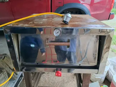 Horno a gas de acero inoxidable con termómetro - miniatura 1