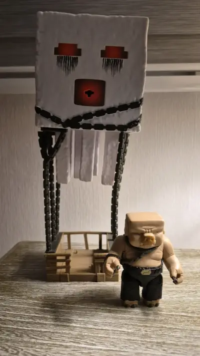 Figura de acción Minecraft Ghast y Piglin - miniatura 2