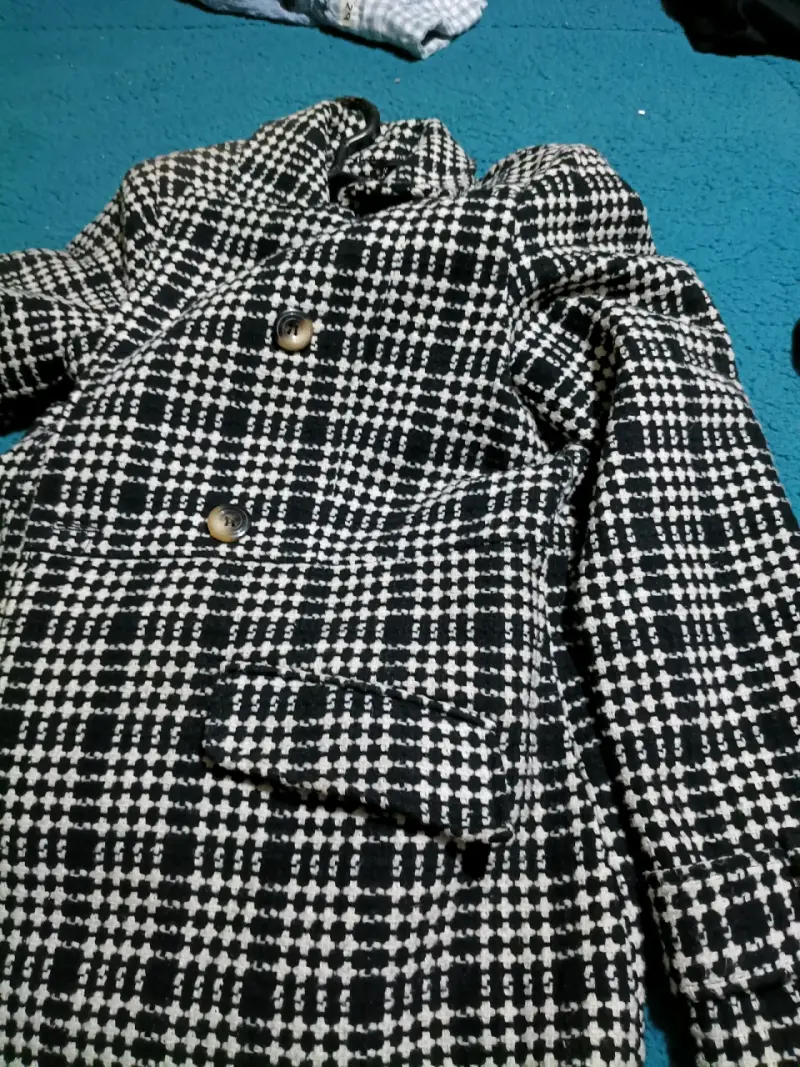 Abrigo de lana a cuadros Zibel talla M - 2
