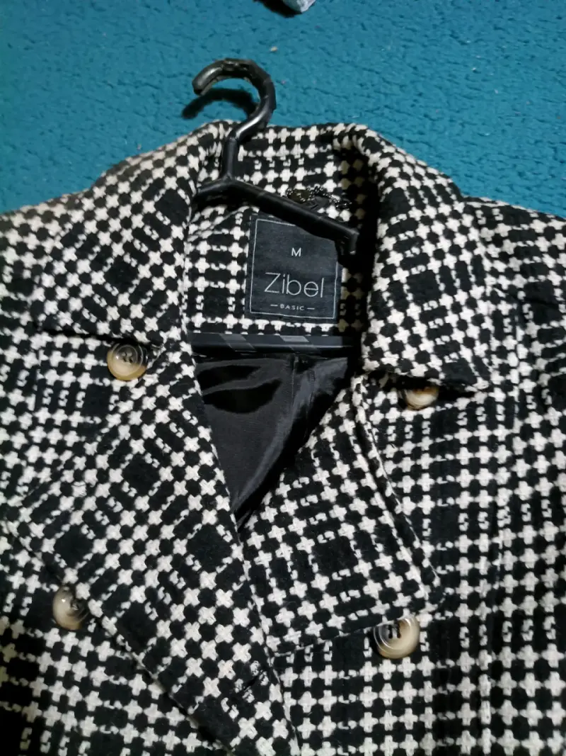 Abrigo de lana a cuadros Zibel talla M - 5