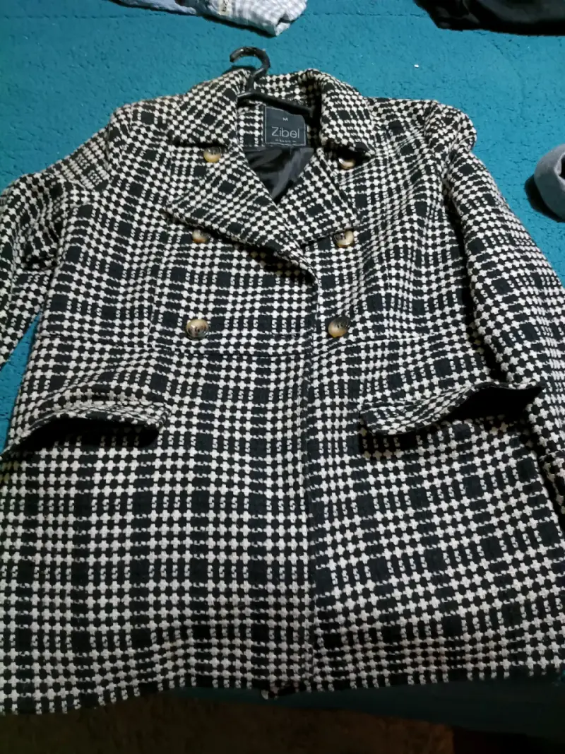 Abrigo de lana a cuadros Zibel talla M - 6