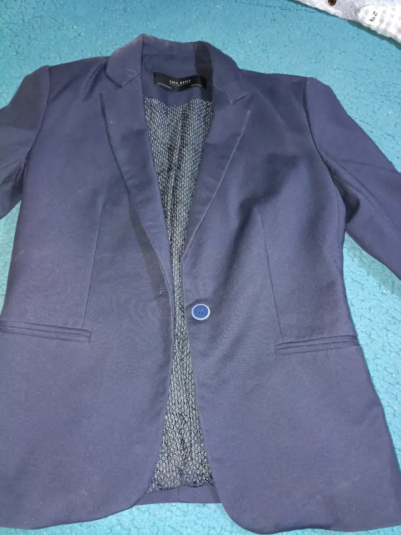 Blazer azul marino Zara Basic para mujer - 2