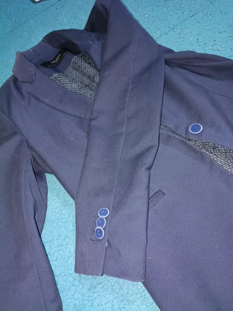 Blazer azul marino Zara Basic para mujer - 4