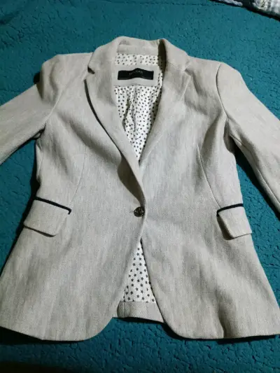 Blazer gris claro con forro estampado - miniatura 1