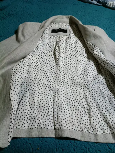 Blazer gris claro con forro estampado - miniatura 3