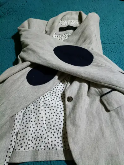 Blazer gris claro con forro estampado - miniatura 4