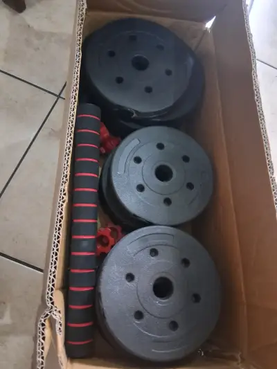 Set de Mancuernas Ajustables 20kg con Barra - miniatura 1