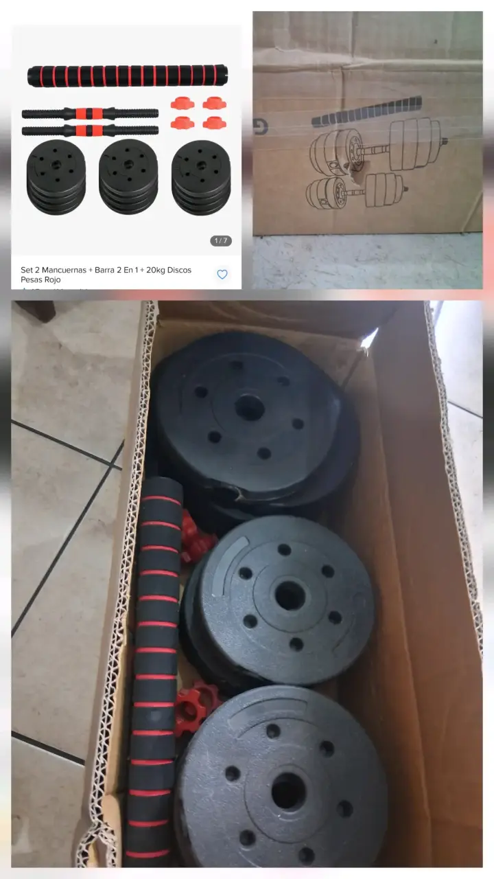 Set de Mancuernas Ajustables 20kg con Barra - 3