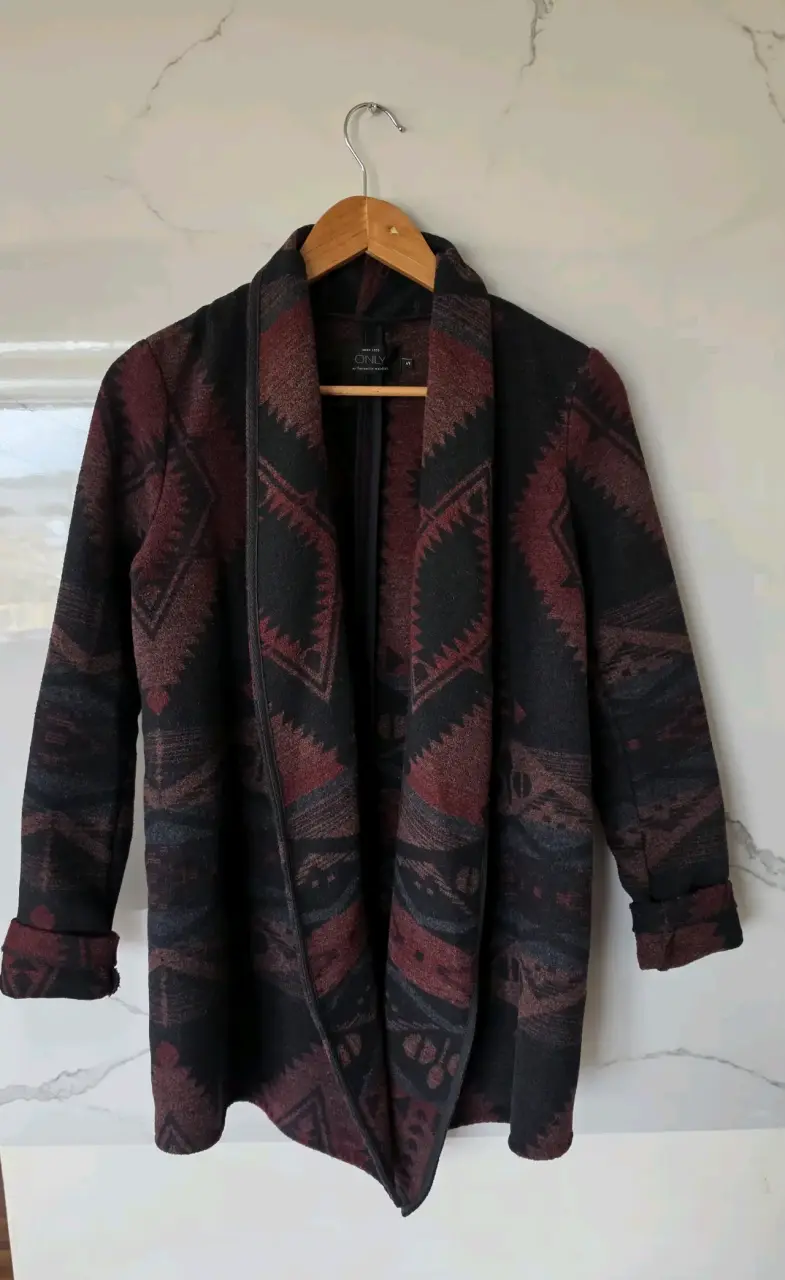 Cardigan de lana Only con diseño geométrico - 1