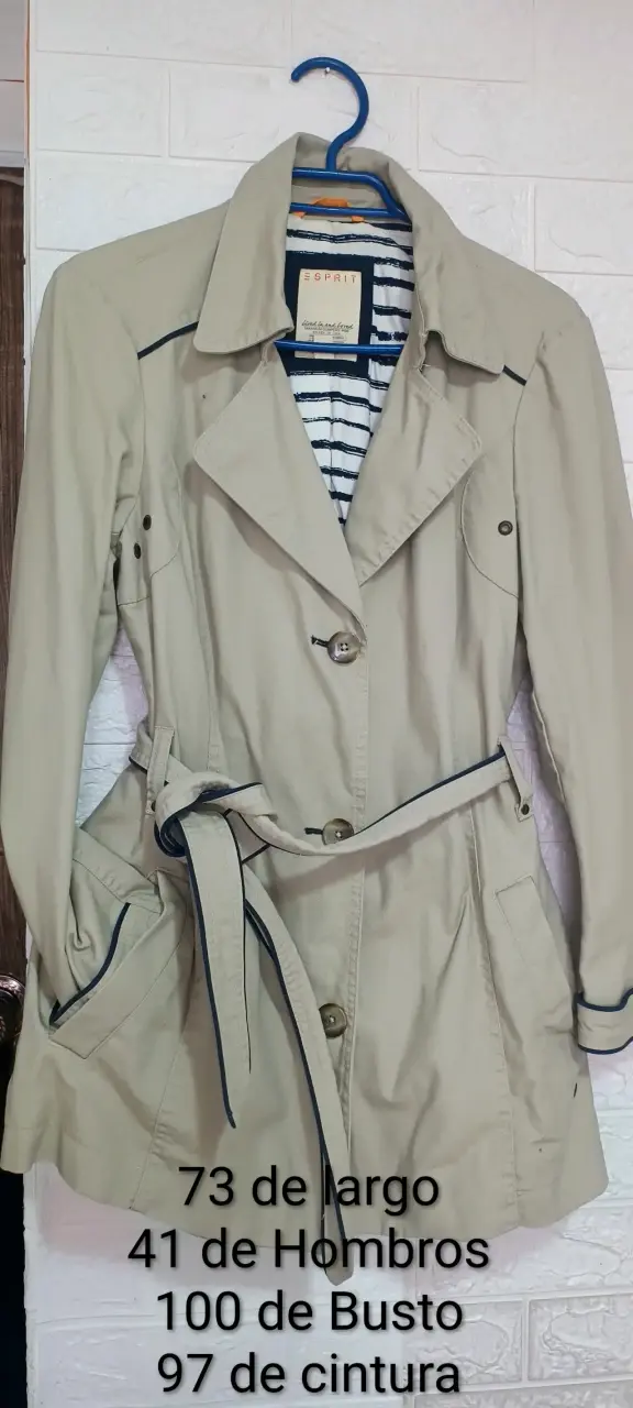 Abrigo beige con cinturón Esprit para mujer - 4