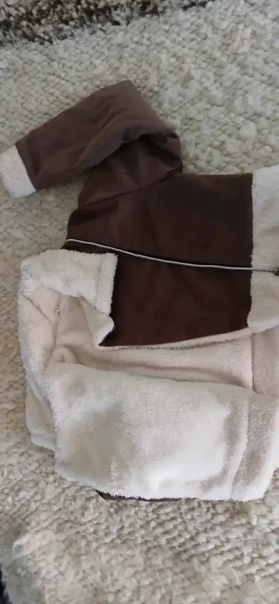 Chaqueta de invierno marrón con forro de lana - miniatura 3