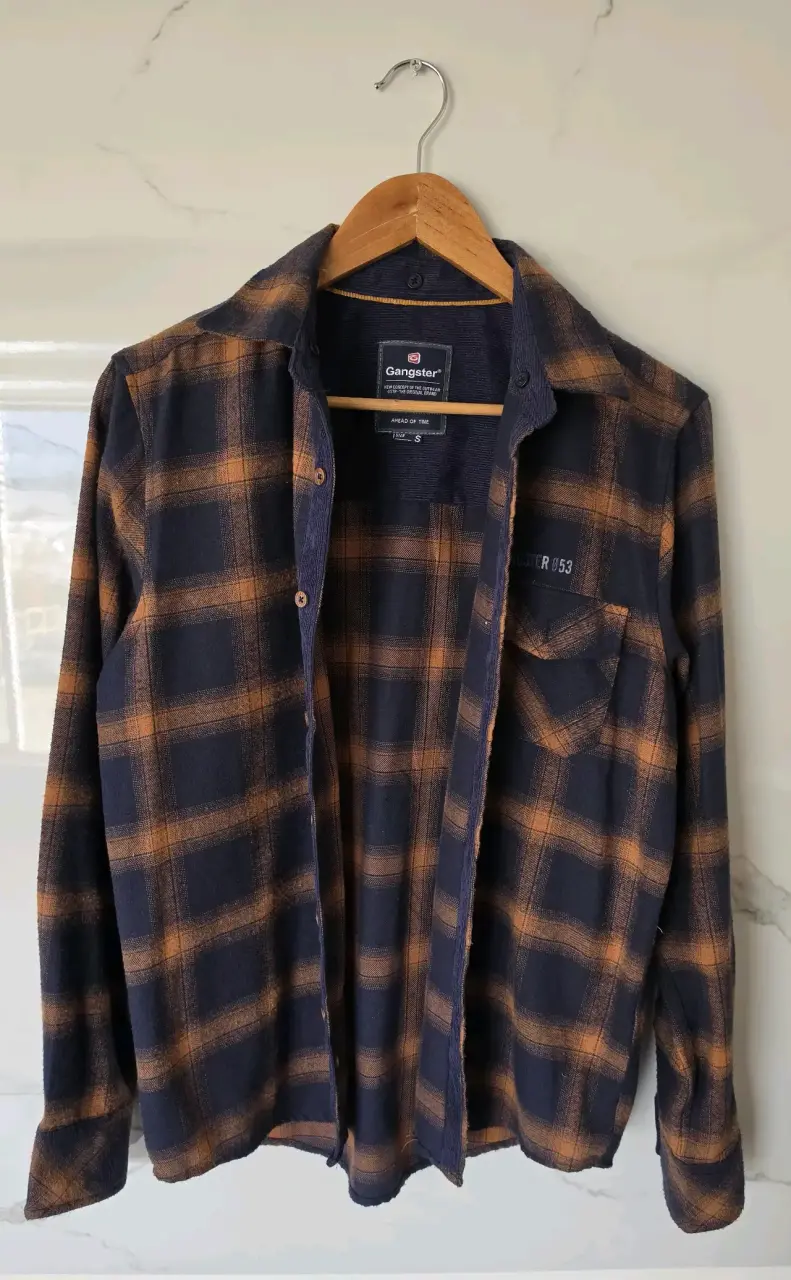 Camisa de franela a cuadros Gangster talla S