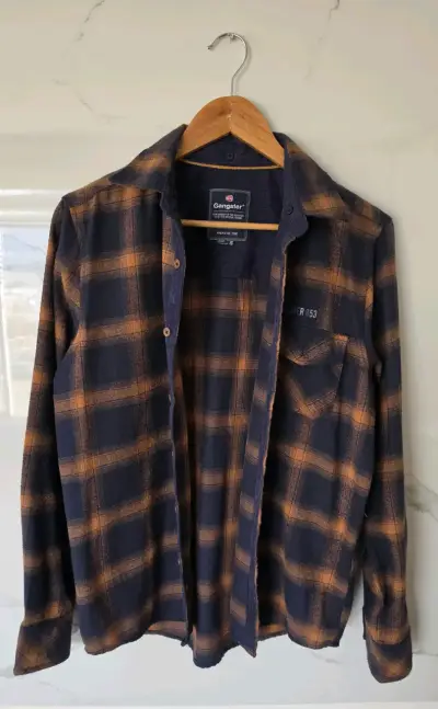 Camisa de franela a cuadros Gangster talla S - miniatura 1