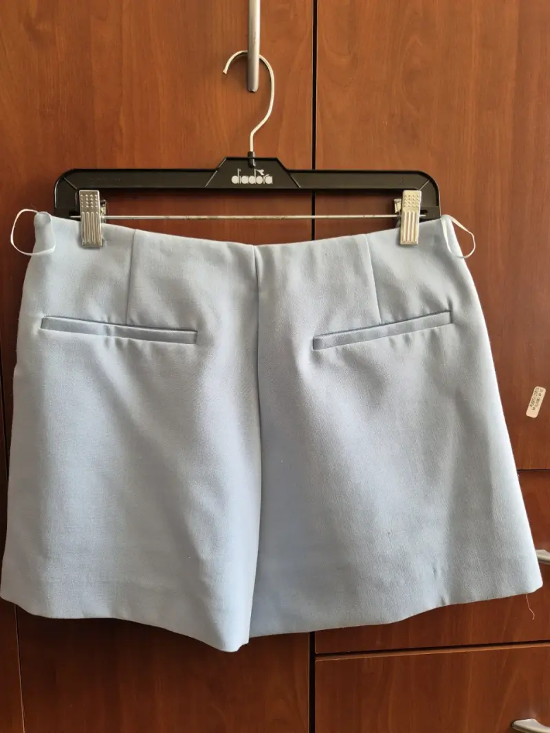 Shorts falda azul claro Zara con cinturón - 3