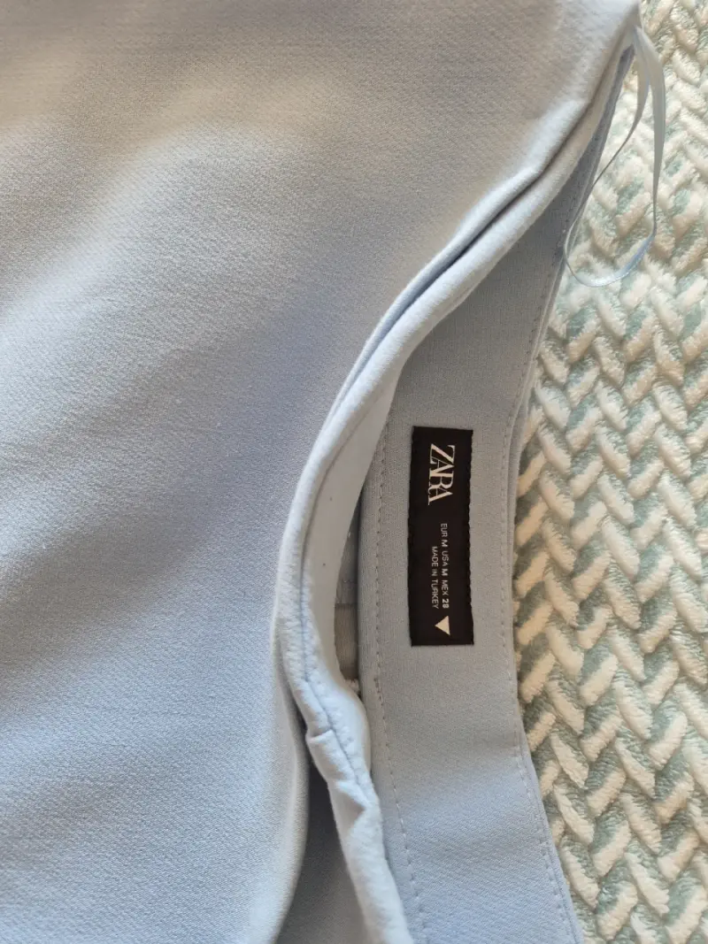 Shorts falda azul claro Zara con cinturón - 4