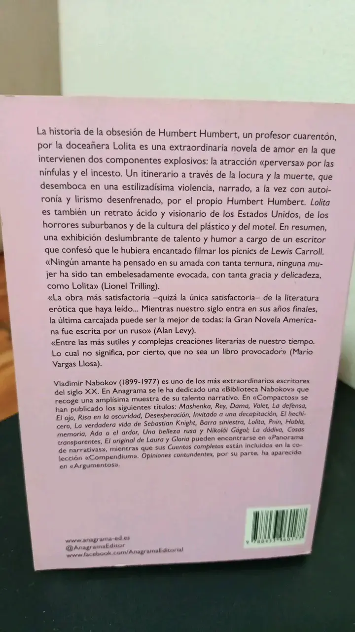 Libro Lolita de Vladimir Nabokov Anagrama - 2