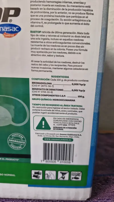 Raticida Rastop Mini Bloque 3 kg para Exteriores - miniatura 2