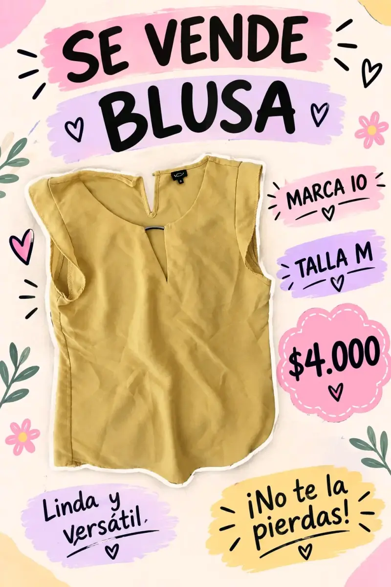 Blusa amarilla marca IO talla M