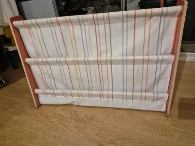 Organizador de libros infantil de tela a rayas - miniatura 1