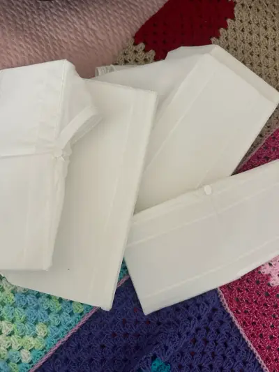 Set de organizadores de tela plegables blancos - miniatura 1