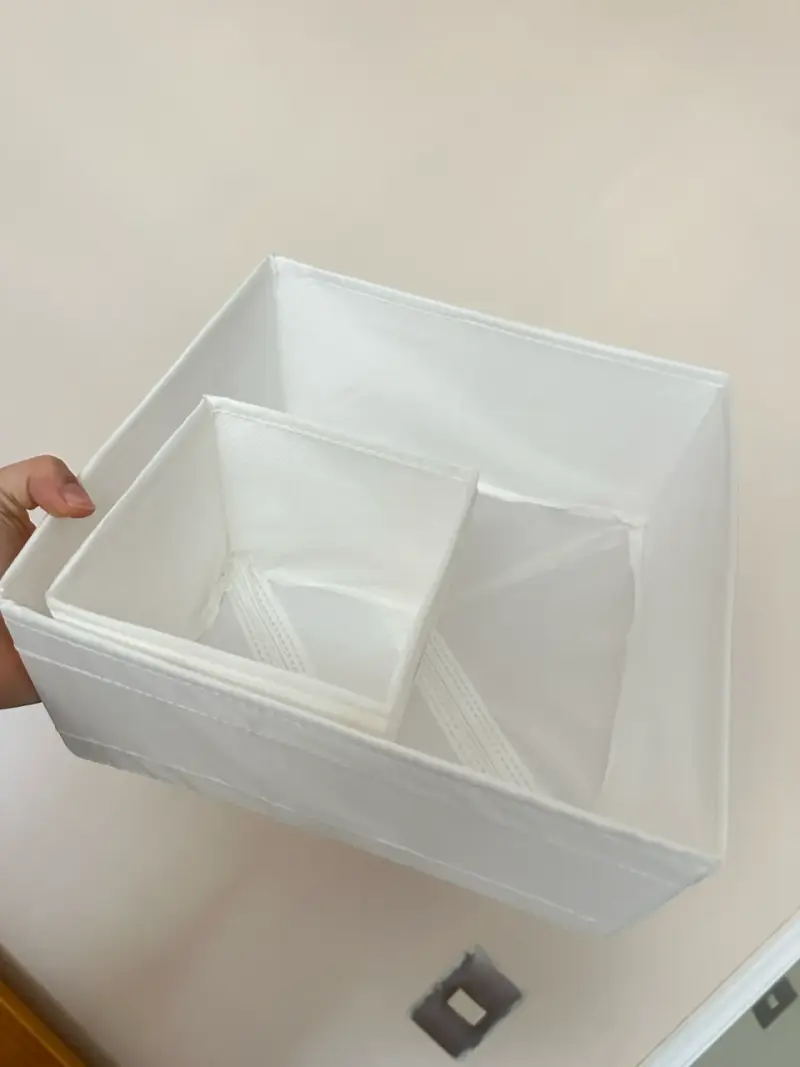 Set de organizadores de tela plegables blancos - 2