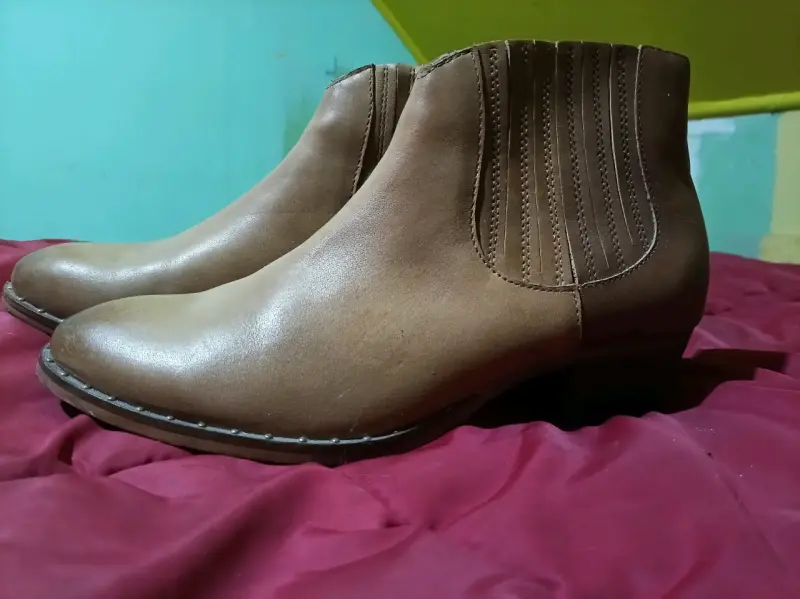 Botines de cuero marrón para mujer talla 37 - 3