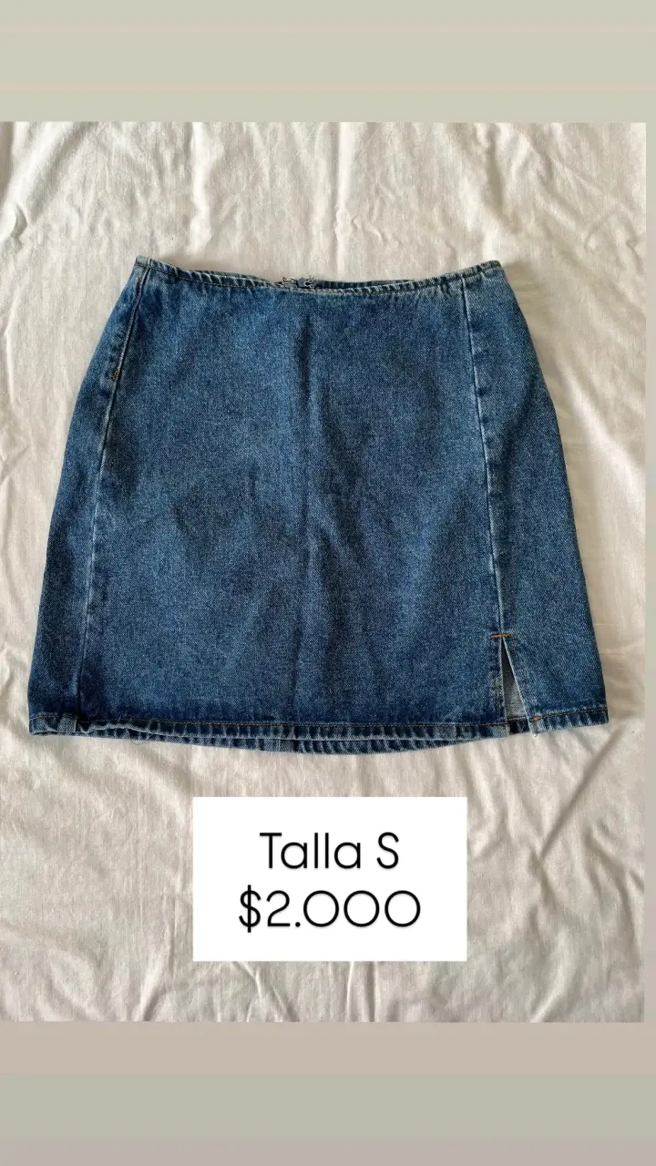 Falda de mezclilla azul talla S