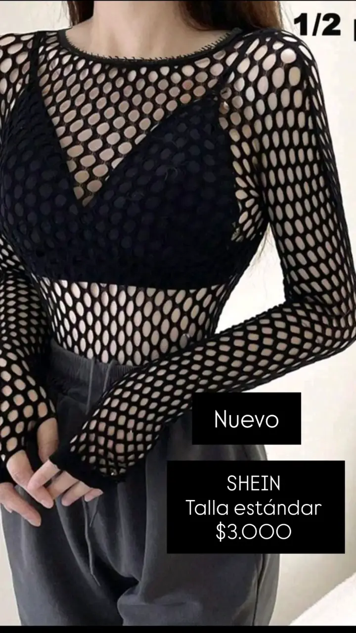 Top de red negro Shein talla estándar