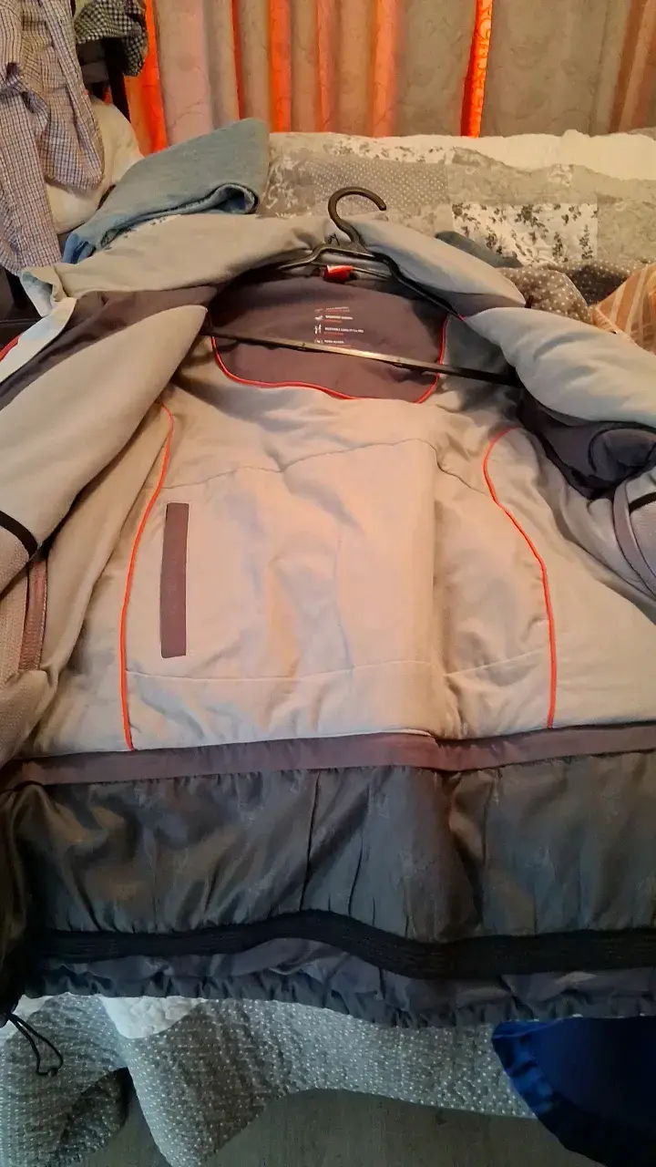 Chaqueta de esquí impermeable gris y naranja - 2