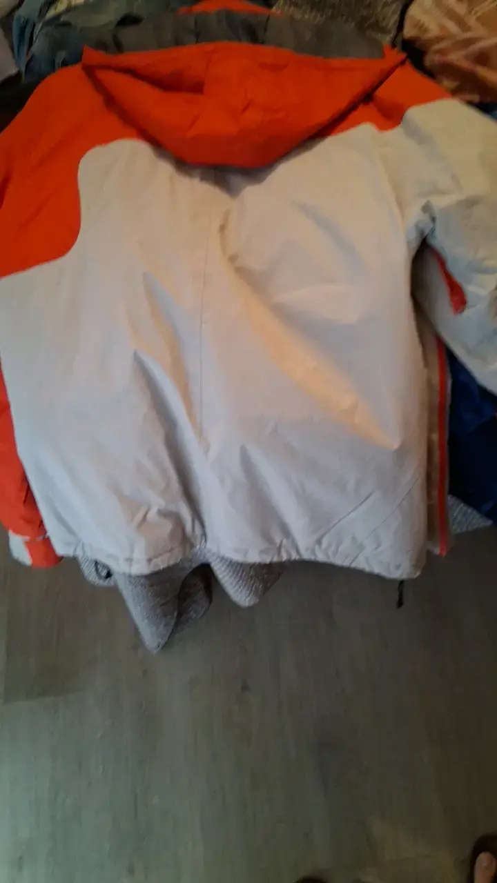 Chaqueta de esquí impermeable gris y naranja - 3