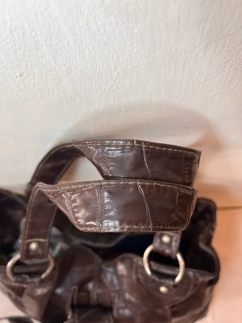 Cartera cuerina cafe - 2
